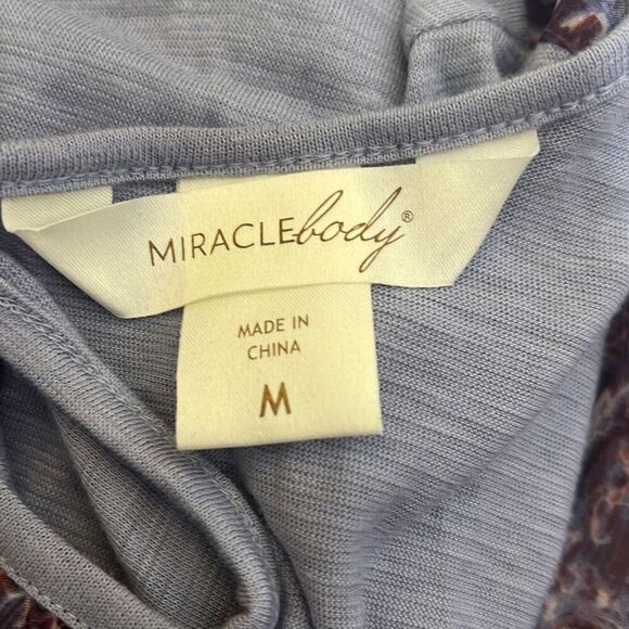 Miracle Body Women's Long Sleeve Abstract Color Block Gray/Rust Mini Dress M NWT - Picture 10 of 11